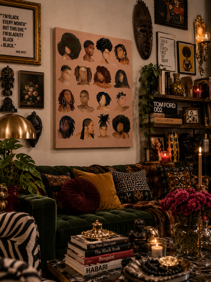 Black girl hair III wall art