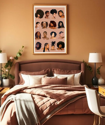Black girl hair III poster print