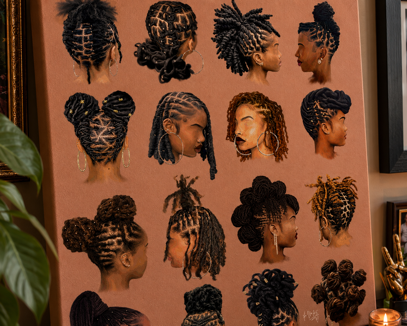 Black girl hair wall art :Loc’d up
