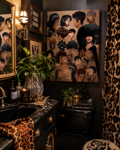 Black Girl Hair Collage wall art