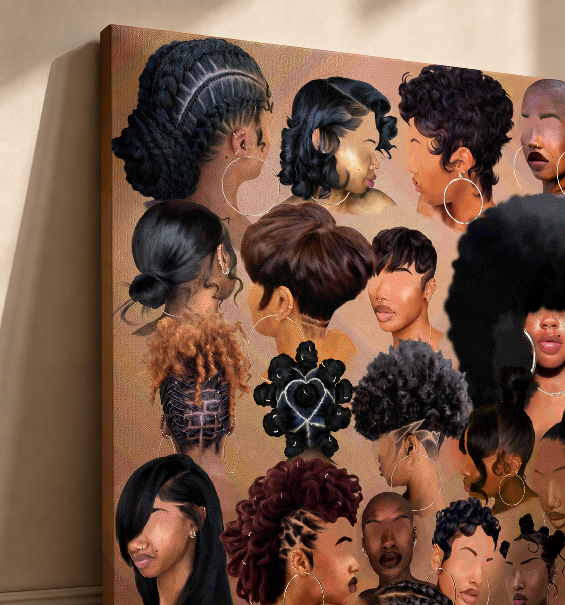 Black Girl Hair Collage wall art
