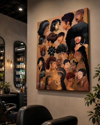 Black Girl Hair Collage wall art