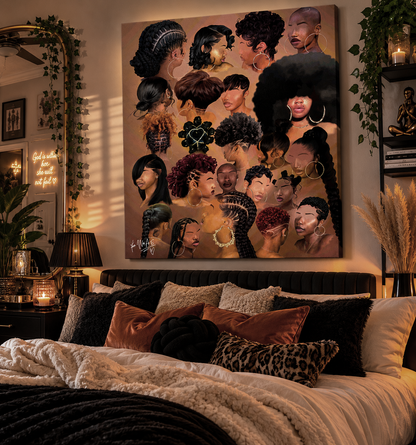 Black Girl Hair Collage wall art