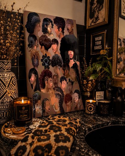 Black Girl Hair Collage wall art