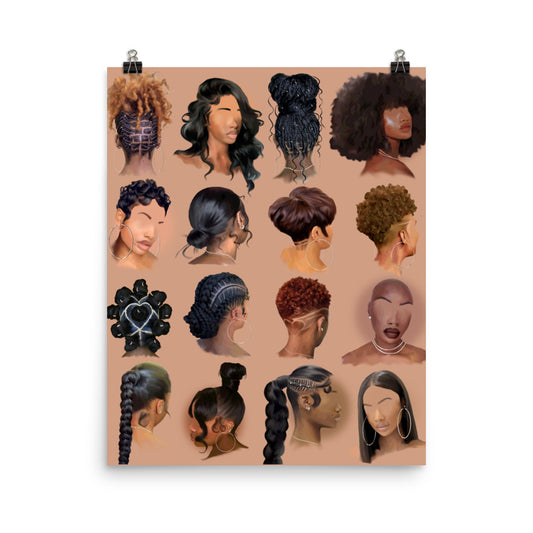 Black girl hair II poster print