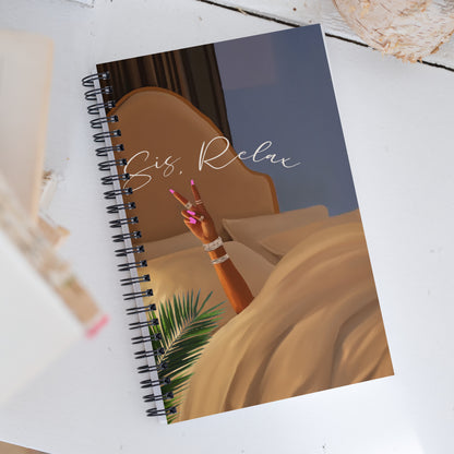 Sis, relax spiral notebook