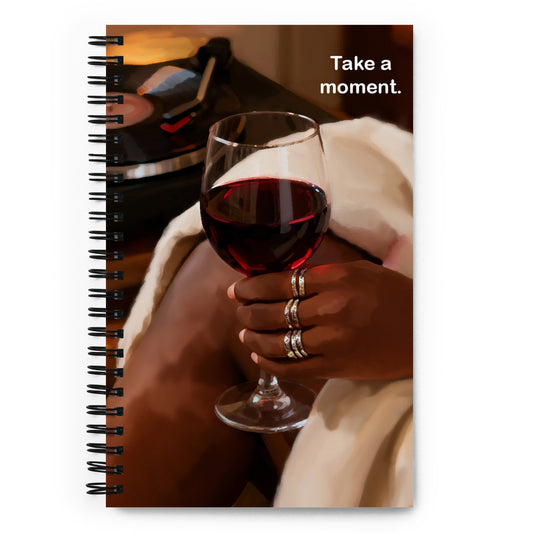 Wine down spiral notebook