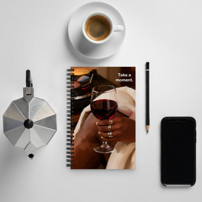 Wine down spiral notebook