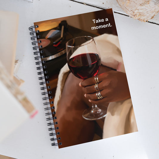 Wine down spiral notebook