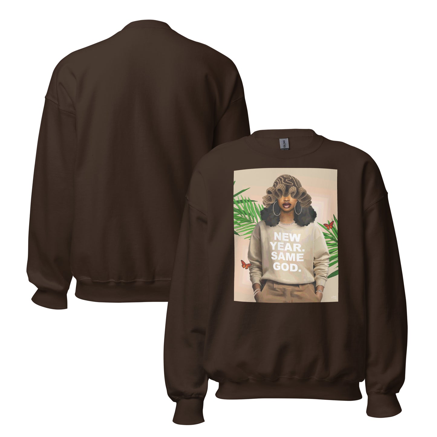 New year, Same God print sweatshirt