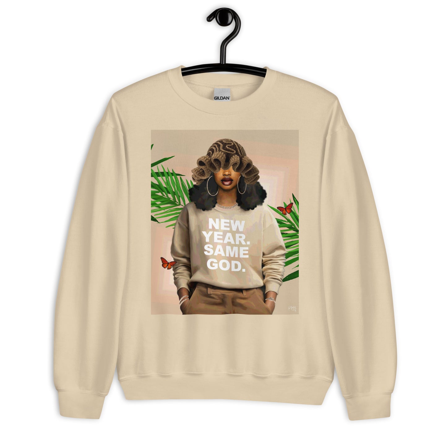 New year, Same God print sweatshirt