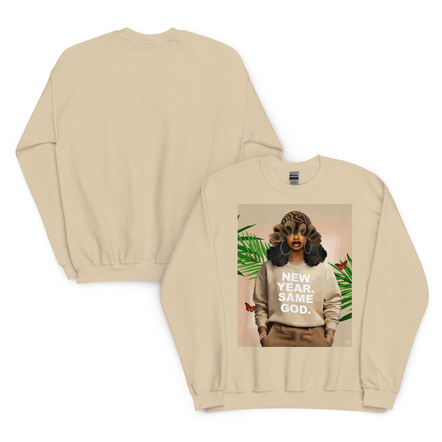 New year, Same God print sweatshirt