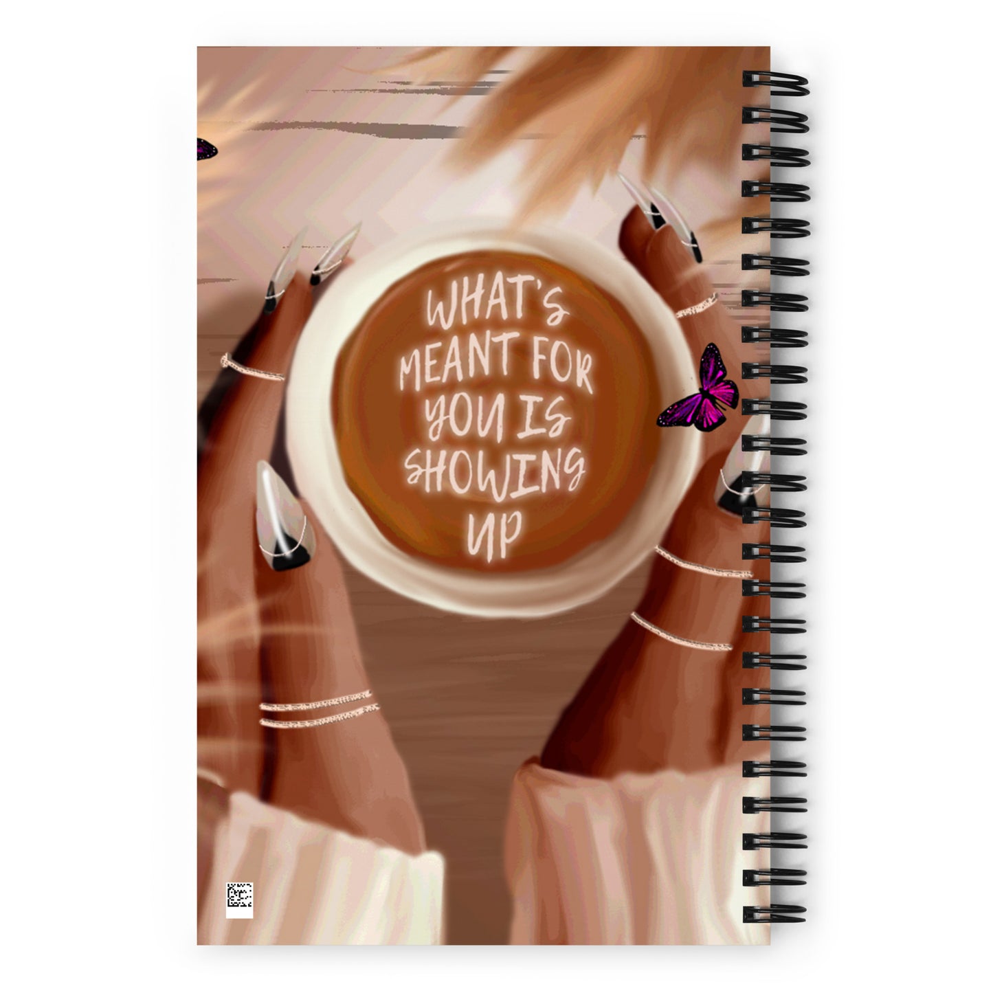 Showing up spiral notebook